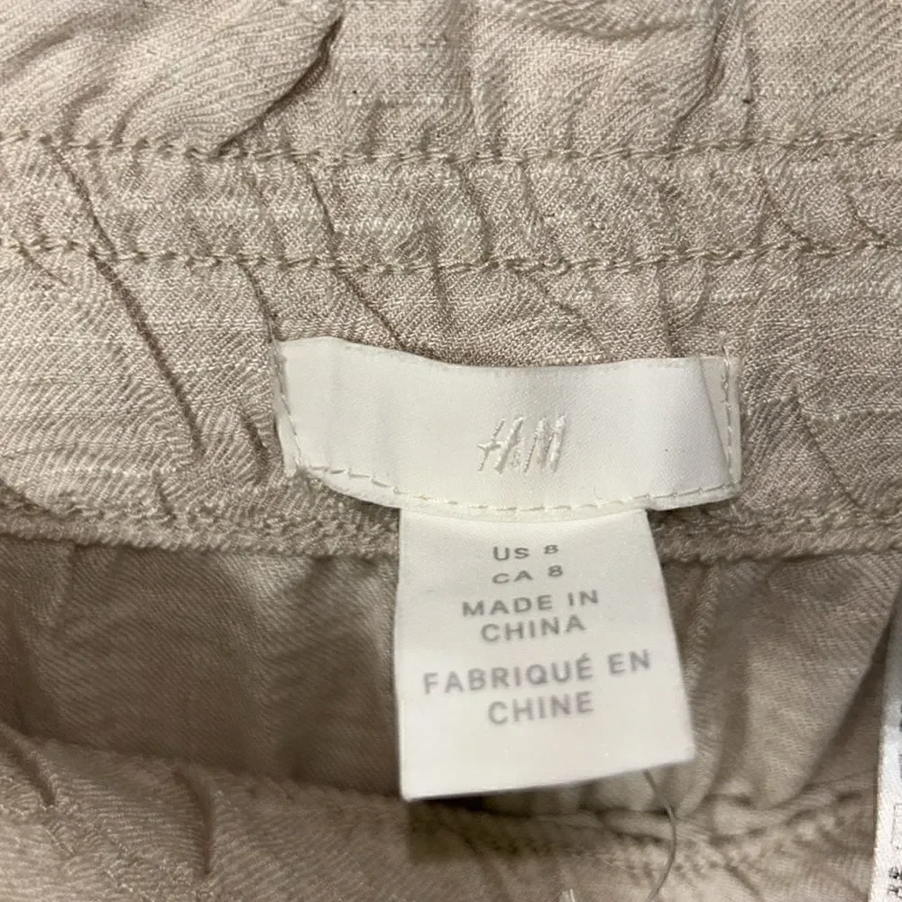 H&M Beige Linen Blend Dress Pants(Size 8)